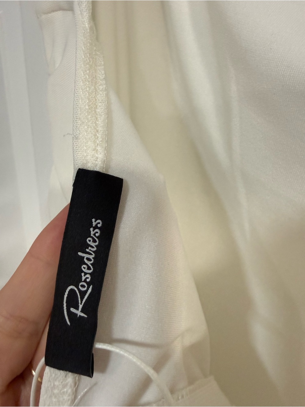Elegant Ivory Ruched Midi Dress with Sheer Straps (off the shoulder) - Picture 4 of 4